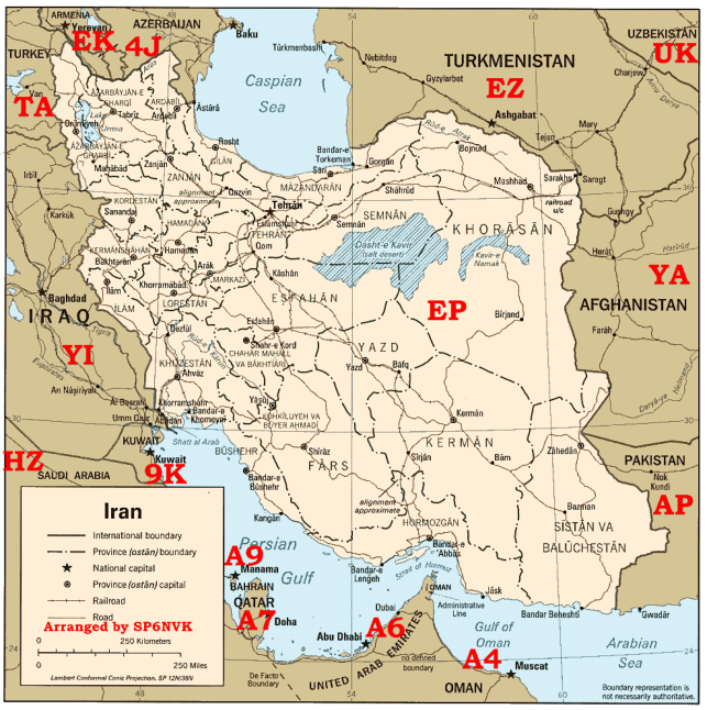 IRAN, with today (2017)  Prefixes