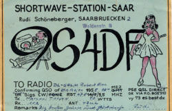 SWL card for W5KNE, as SWL in Germany