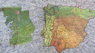 Muurschilderij in de \auberge van Jorge