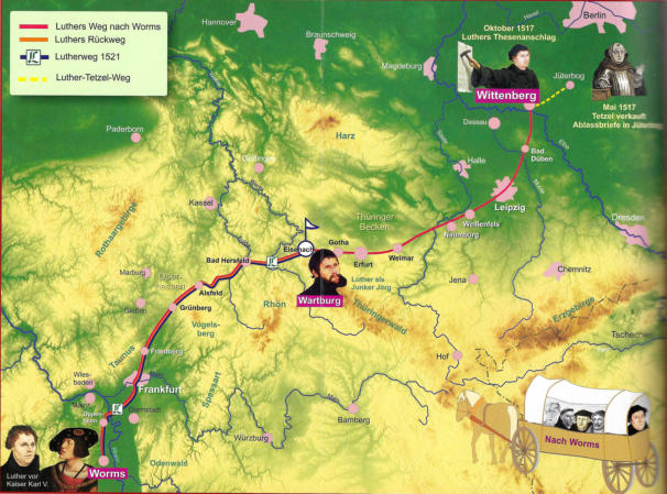 Er is ook een Lutherweg (Lutherweg 1521, Duitsland)