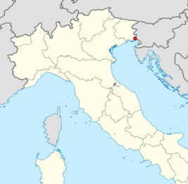 Triëst, een puntje in het noord-oosten van Italië