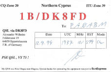 Noord Cyprus is ongeldig voor DXCC