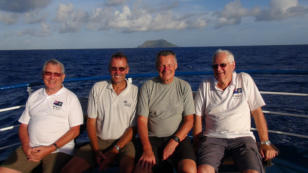De VP6EU operators; Erno-DK2AMM, Ronald-PA3EWP, Hans-DL6JGN en Uwe-DJ9HX