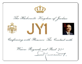 Een van de QSL's van de koning