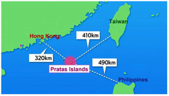 Distances to Pratas Island